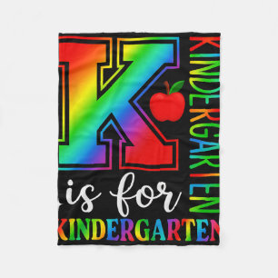 Ck To School Teacher Student K Is For Kindergarten Fleece Blanket