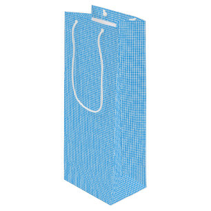 CKC-Gingham 1-Pastel Blue-White-WINE GIFT BAG