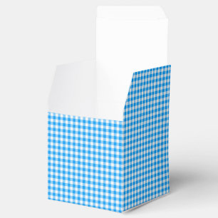 CKC-Gingham-Pastel Blue-White-PARTY FAVOR BOX,sq Favour Box