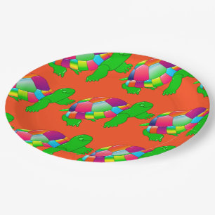 CKC Lil Glass Turtle, Orange-Paper Party Plates