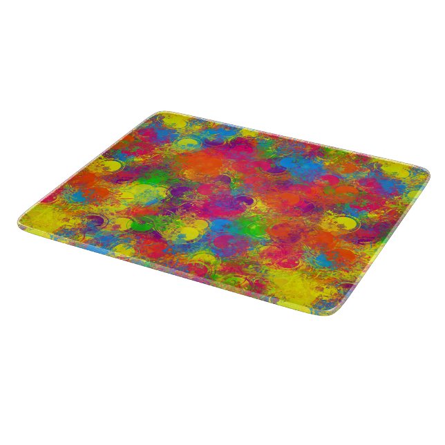 CKC Paint Can Florals-6x7 CUTTING BOARD (Corner)
