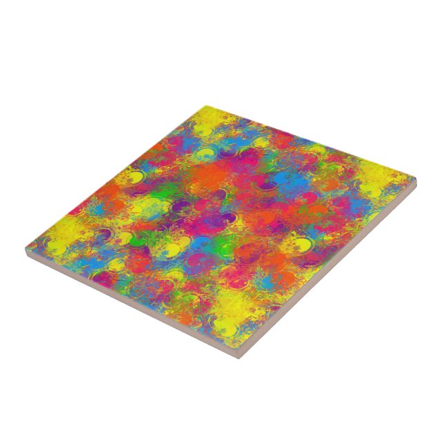 CKC Paint Can Florals-Ceramic Tile (Side)