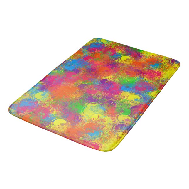 CKC-Paint Can Florals-Large Bath Mat (Angled)