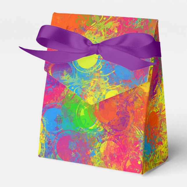 CKC Paint Can Florals-PARTY FAVOR BOX,tent Favour Box (Front Side)