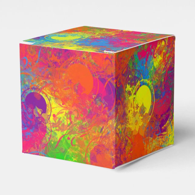 CKC-Paint Can Florals-Square Favour Box (Front Side)
