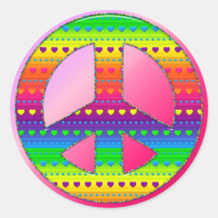 CKC-Peace Symbol 08-Round Stickers/Seals Classic Round Sticker