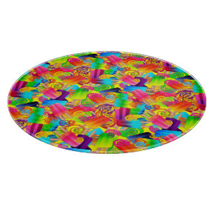 CKC Popsicle Swirls-Yellow-12in Cutting Board
