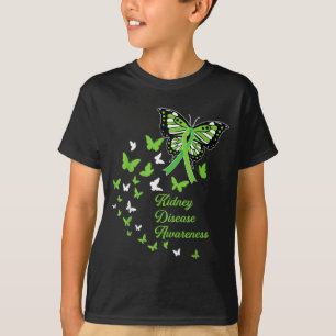 Ckd Kidney Disease Awareness Green Butterflies T-Shirt