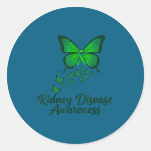 Ckd kidney disease awareness green ribbon cuteCkd Classic Round Sticker