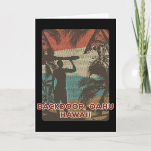 Ckdoor Oahu Hawaii Vintage Surfing Beach Coconut T Card