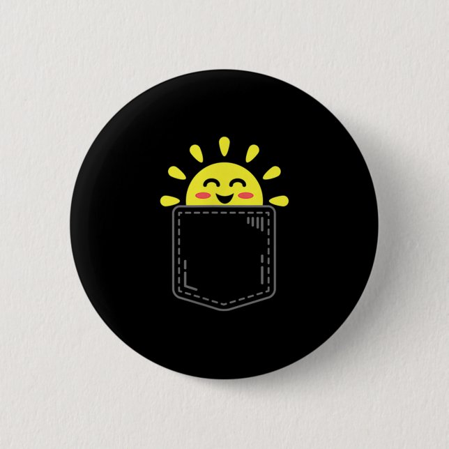 Cket Of Sunshine Happy Summer Sun Motivational Ins 6 Cm Round Badge (Front)