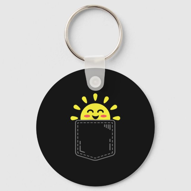 Cket Of Sunshine Happy Summer Sun Motivational Ins Key Ring (Front)