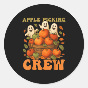 Cking Crew Cking Squad Cute Boo Halloween  Classic Round Sticker