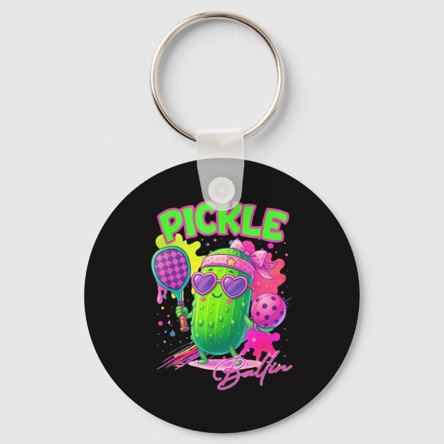 Ckle Ballin Cute Ckleball Women Girls Ckleball Lov Key Ring (Front)