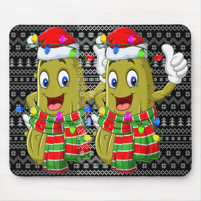 Ckle Ugly Xmas Lighting Santa Ckle Christmas T Shi Mouse Pad (Front)
