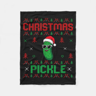 Ckle Wearing Santa Hat Xmas Party - Ugly Christmas Fleece Blanket