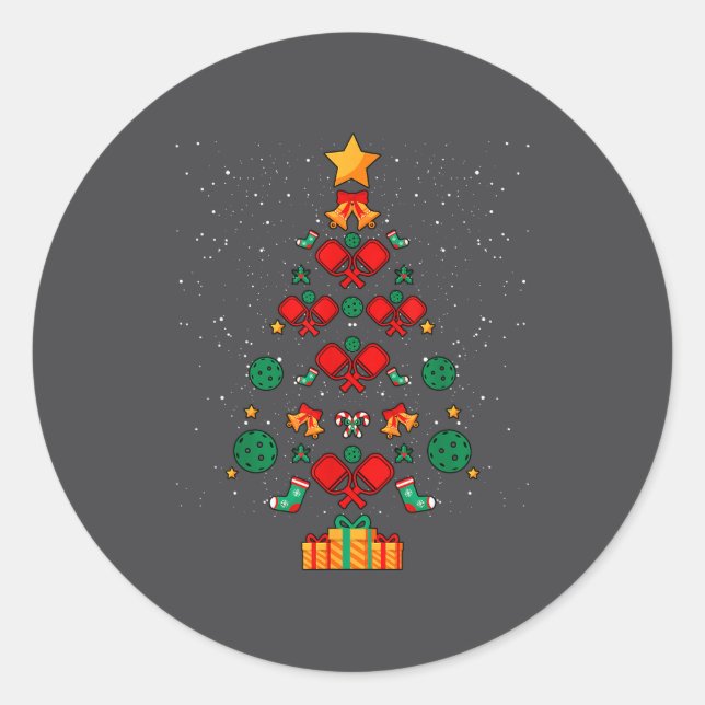 Ckleball Player Coach Christmas Tree Xmas  Classic Round Sticker (Front)