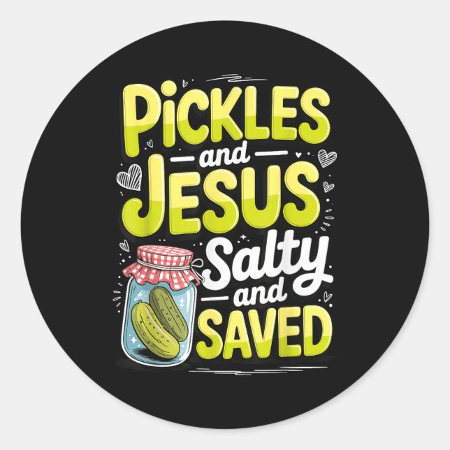 Ckles And Jesus Salty And Saved  Classic Round Sticker (Front)