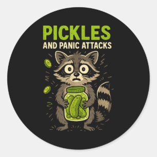 Ckles And Panic Attacks Raccoon Trash Panda Funny Classic Round Sticker