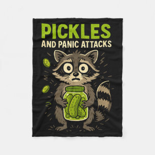 Ckles And Panic Attacks Raccoon Trash Panda Funny Fleece Blanket
