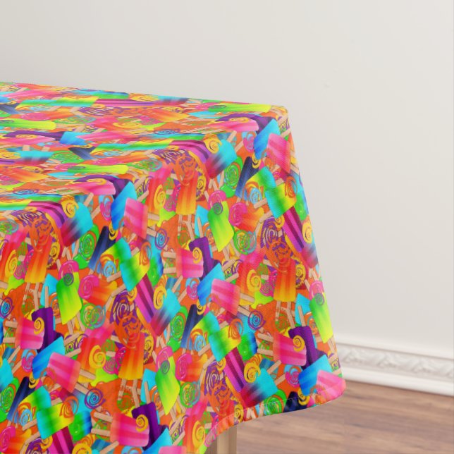 CKS-Popsicle Swirls,Orange-52x70 COTTON TABLECLOTH (In Situ)