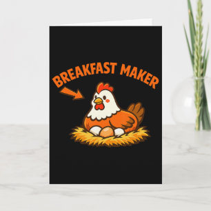 Ckyard Chicken Breakfast Humour Egg Layer Design Card