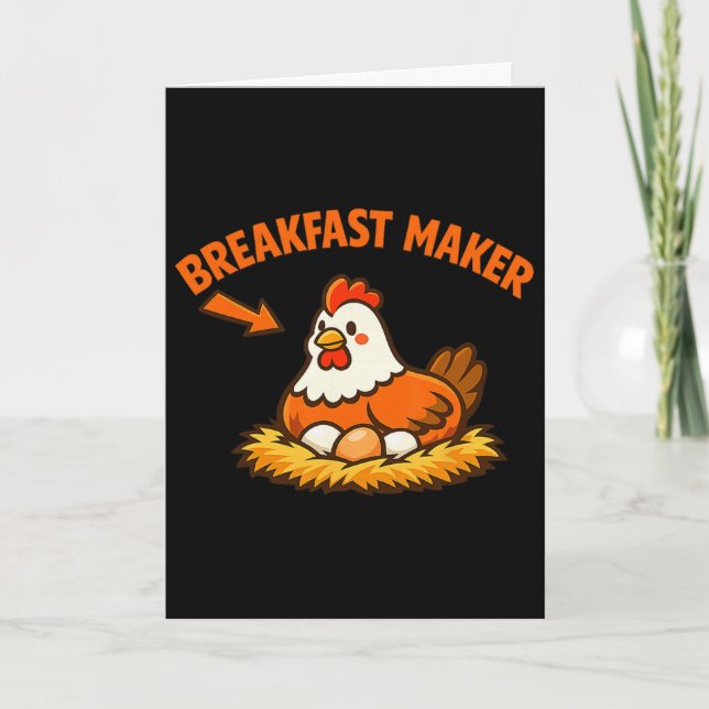 Ckyard Chicken Breakfast Humour Egg Layer Design  Card (Front)