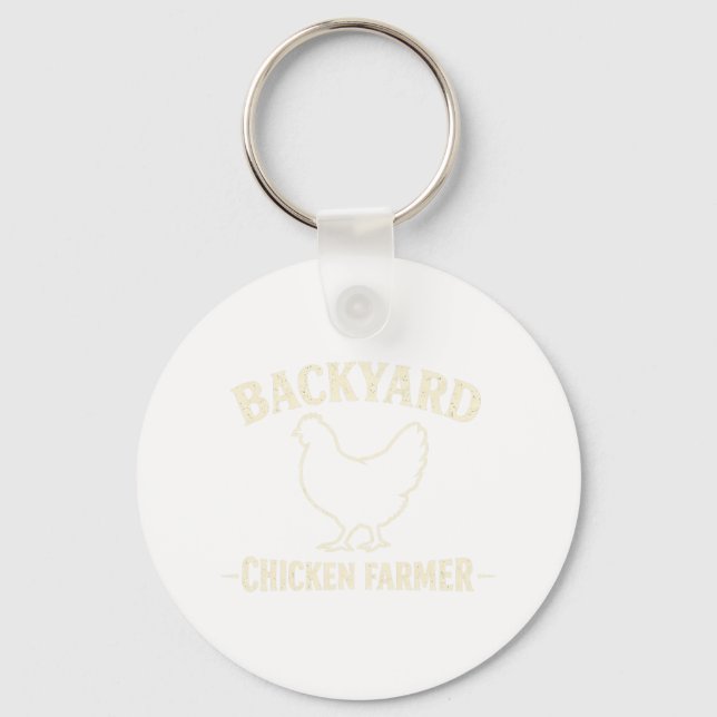 Ckyard Chicken Farmer  Key Ring (Front)