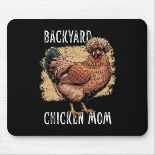 Ckyard Chicken Mum Polish Hen Design Vintage Farmh Mouse Pad