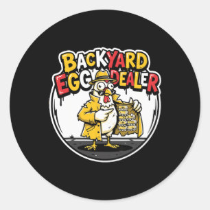 Ckyard Egg Dealer Funny Chicken Design Classic Round Sticker