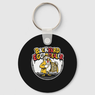 Ckyard Egg Dealer Funny Chicken Design Key Ring