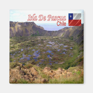 CL Chile Isla De Pascua Rano Kau Volcanic Caldera Magnet