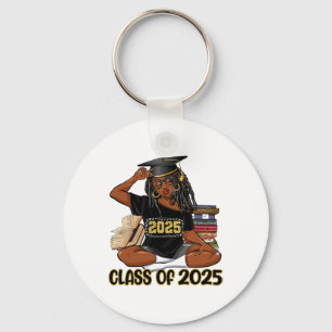 Cl Of 2025 African American Women Black Girl Gradu Key Ring