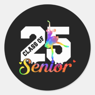 Cl Of 2025 Dance Senior 2025 Graduation Graduate  Classic Round Sticker