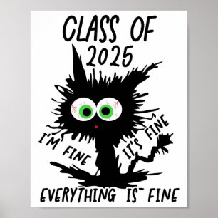 Cl Of 2025 Funny Black Cat  Poster