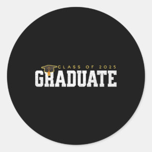 Cl Of 2025 Funny Graduation Seniors High School Gr Classic Round Sticker