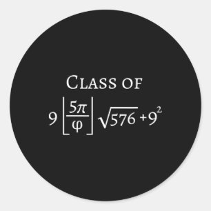 Cl Of 2025 Funny Math Pi Senior Graduation Gift Classic Round Sticker