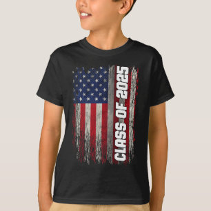 Cl Of 2025 Funny Senior 2025 Usa American Flag T-Shirt