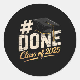 Cl Of 2025 Graduation For Him Her Family Women Men Classic Round Sticker
