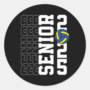 Cl Of 2025 Graduation Senior Volleyll Player Boys  Classic Round Sticker