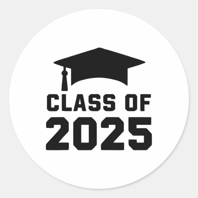 Cl Of 2025 School Graduation  Classic Round Sticker (Front)