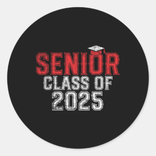 Cl Of 2025 Senior 2025 Ck To School Graduation 25  Classic Round Sticker