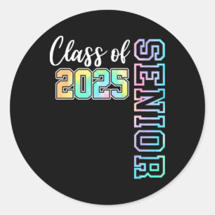 Cl Of 2025 Senior 25 High School Funny Graduation  Classic Round Sticker
