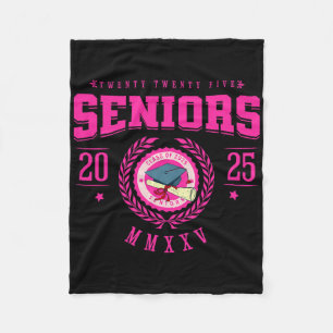 Cl Of 2025 Senior Back To School Graduation Girls  Fleece Blanket