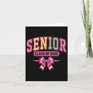Cl Of 2025 Senior Coquette Bow Women Girls Graduat Card