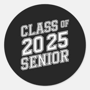 Cl Of 2025 Senior Graduation High School Girls Boy Classic Round Sticker