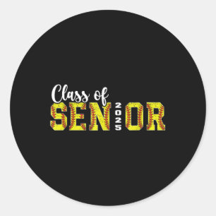 Cl Of 2025 Softball Senior 2025 Graduation Back To Classic Round Sticker