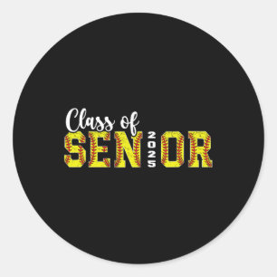 Cl Of 2025 Softball Senior 2025 Graduation Back To Classic Round Sticker