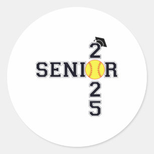 Cl Of 2025 Softbyll Senior Graduation Graduate Wom Classic Round Sticker