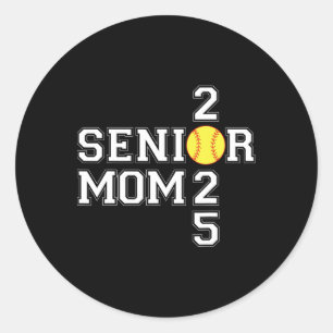 Cl Of 2025 Softll Mum Senior Graduation Graduate W Classic Round Sticker